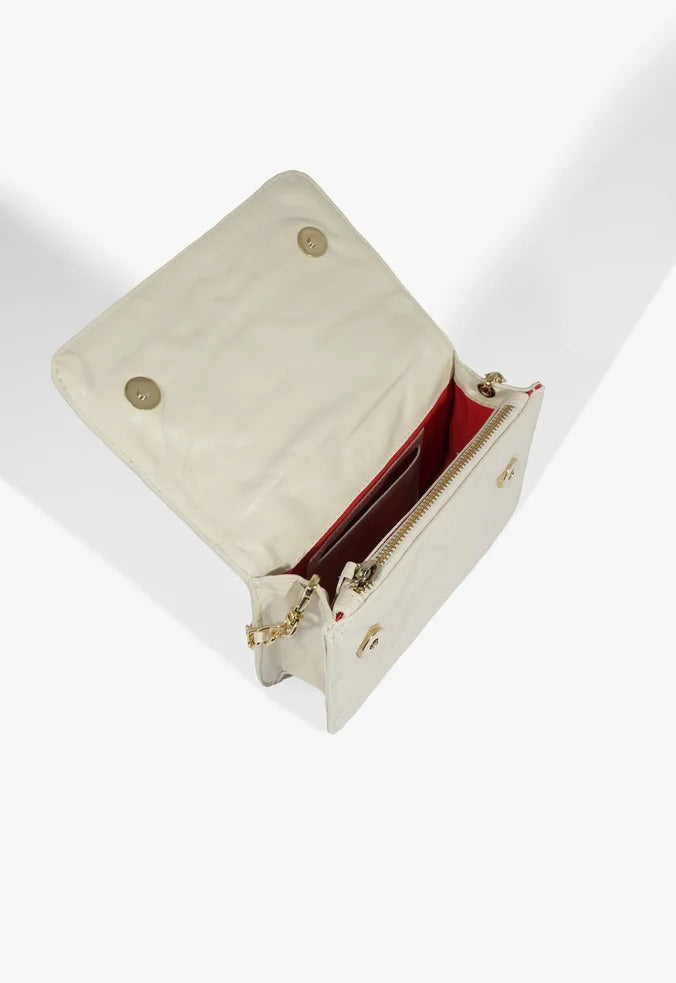 Bolsa Schutz Tiracolo Pequena Believe Couro Branco