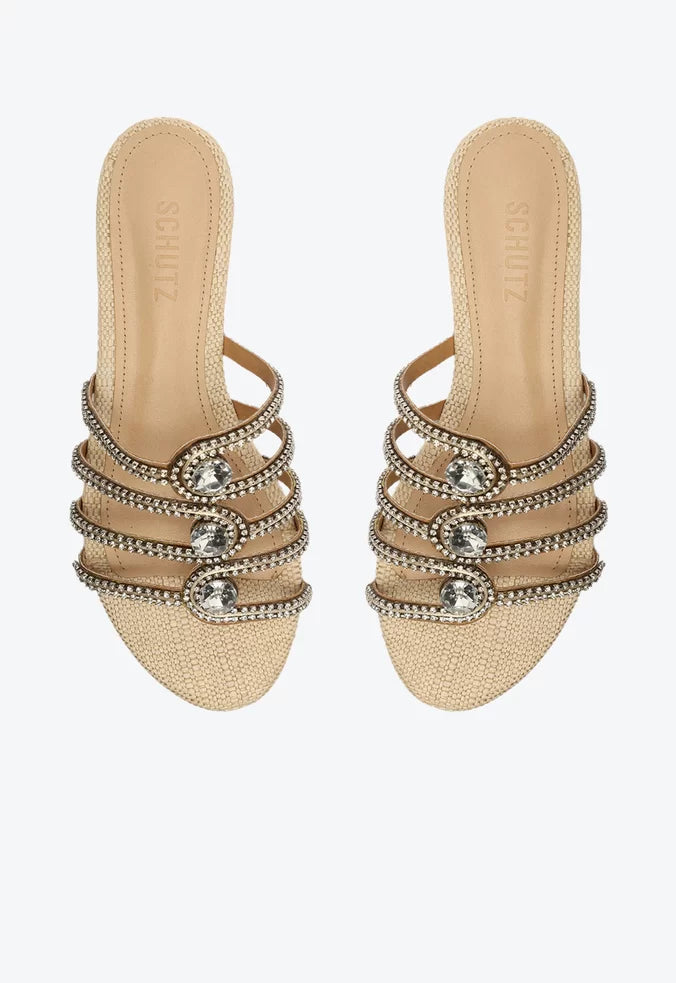 Rasteira Schutz Tiras Brilho