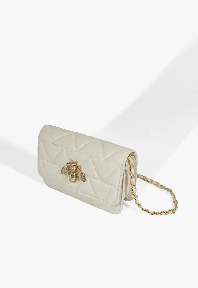 Bolsa Schutz Tiracolo Pequena Believe Couro Branco