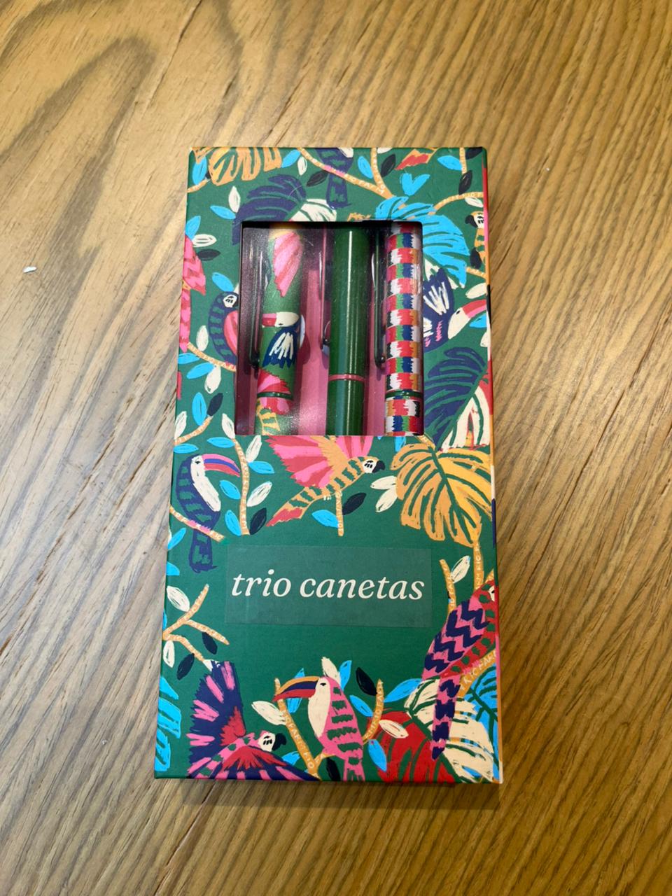 Trio Canetas Farm Anota Ai Bosque de Pássaros