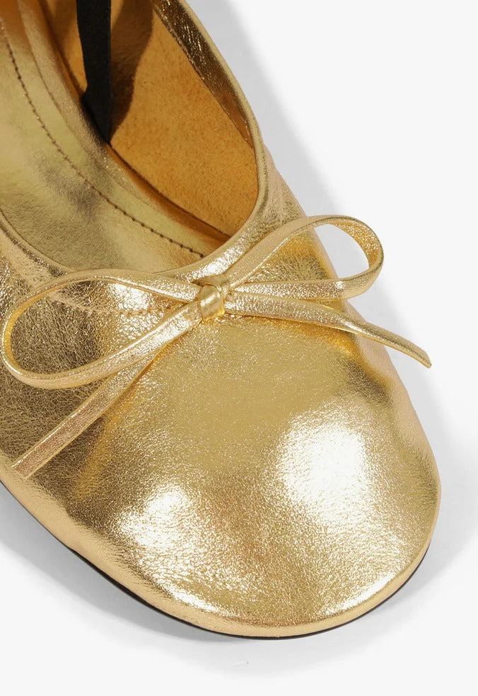 Sapatilha Schutz Classic Couro Dourada