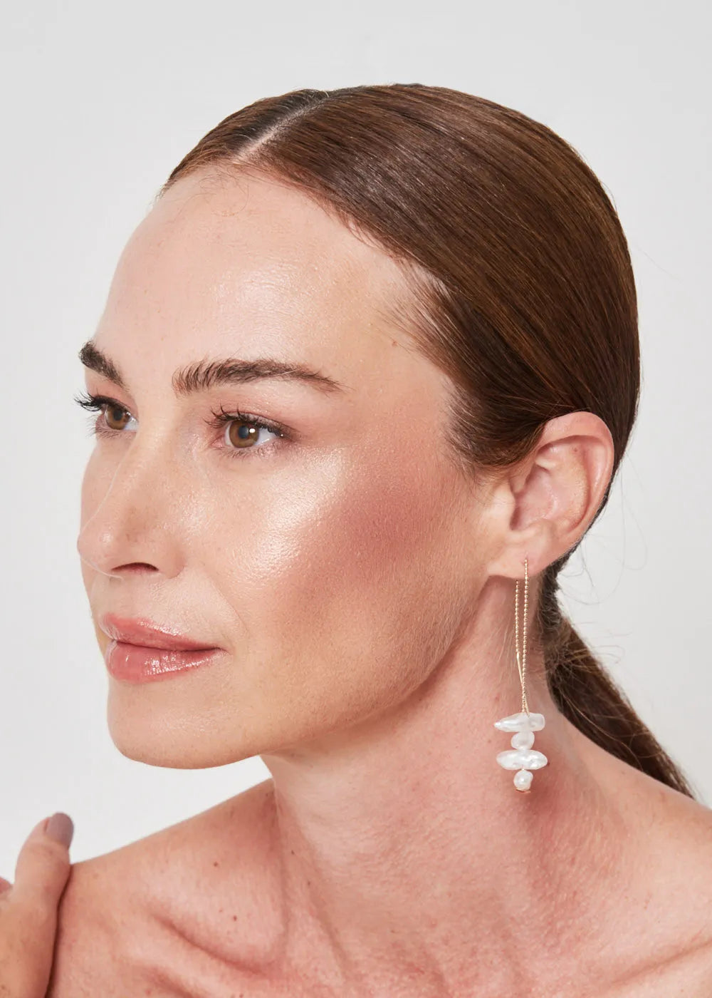 Brinco Mob Corrente Com Pérola