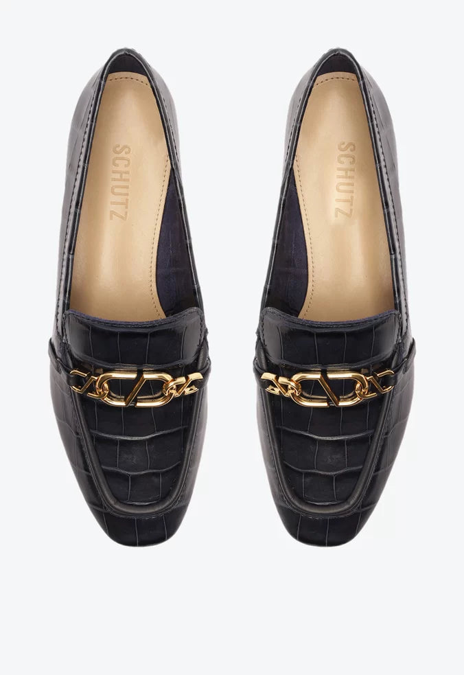 Mocassim Schutz Couro Croco