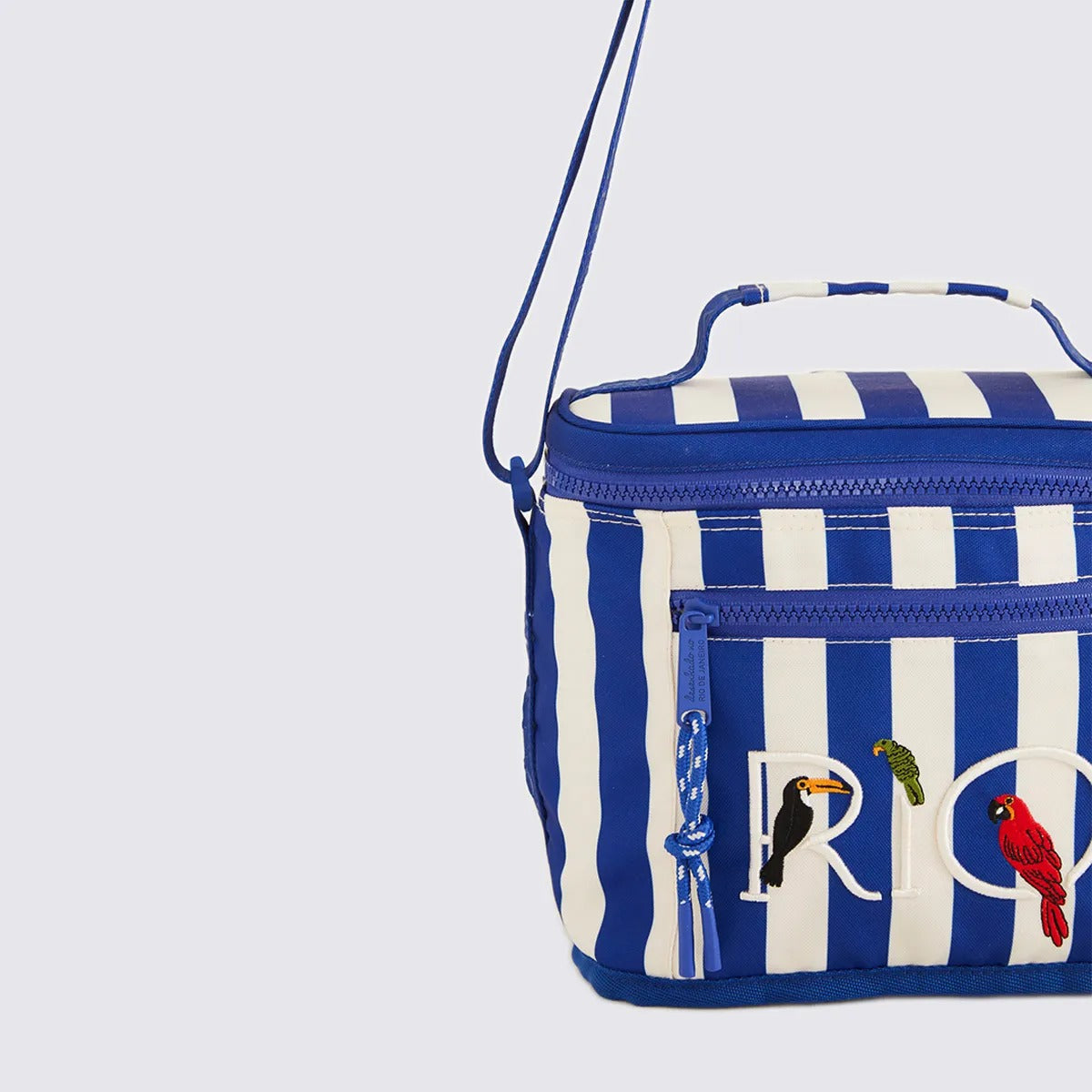 Mini Cooler Farm Farofa Listras Azul
