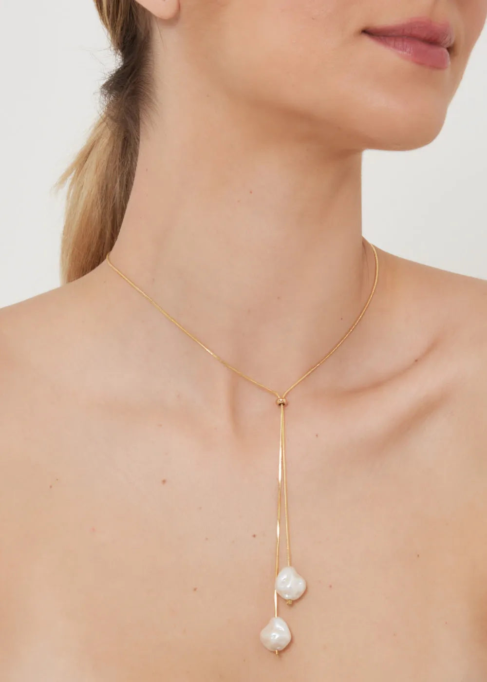 Colar Mob Corrente Pingente Pérolas