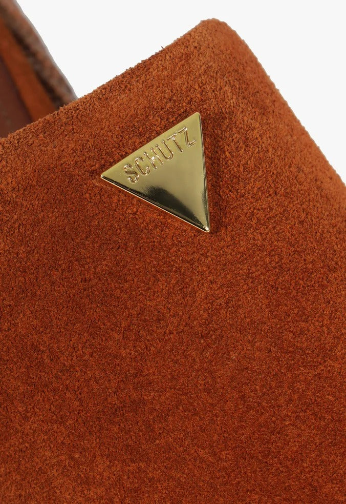 Sandália Schutz Papete Plataforma Ráfia Marrom