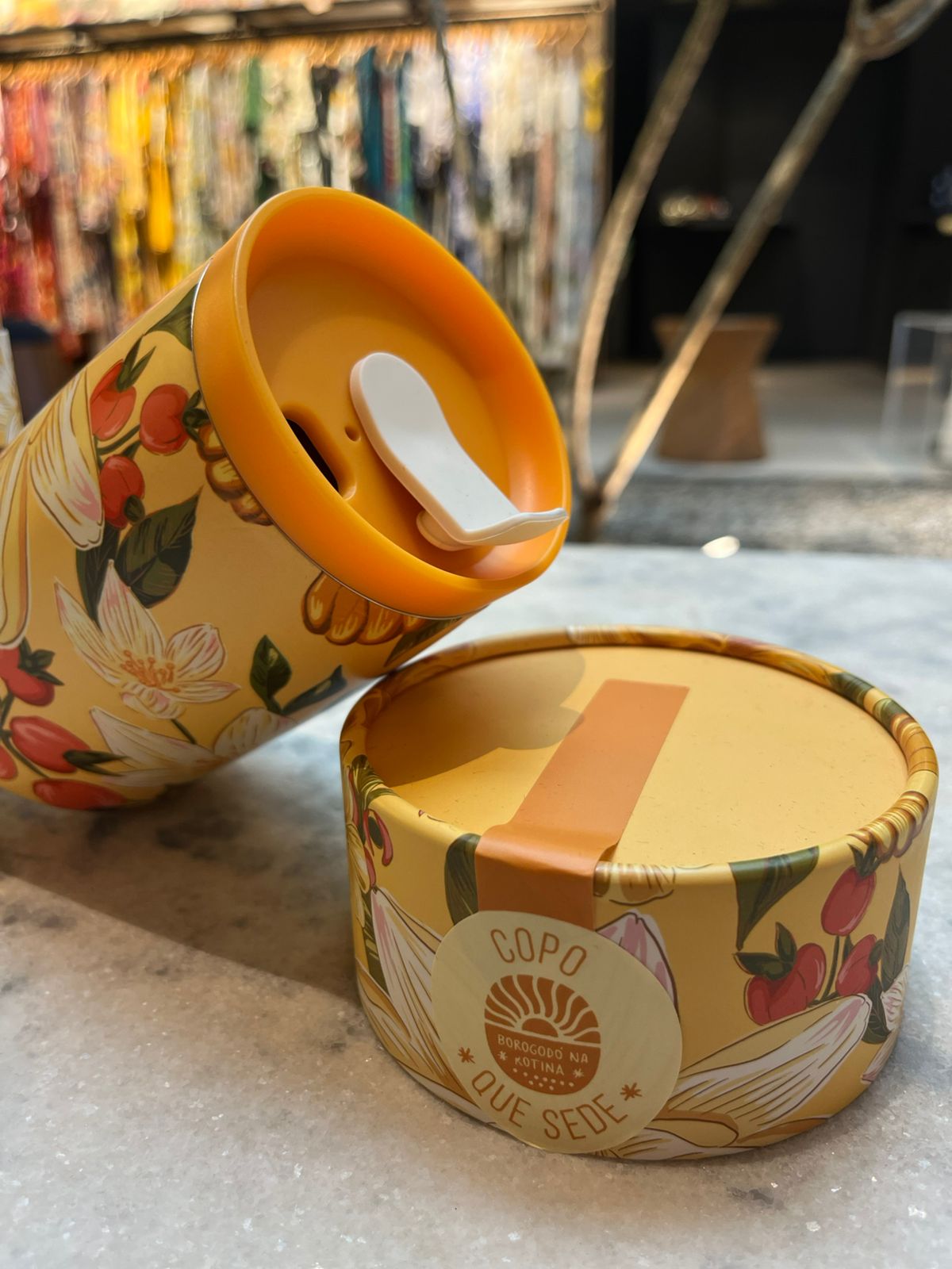 Copo Farm Que Sede 450ml Floral Ararajuba