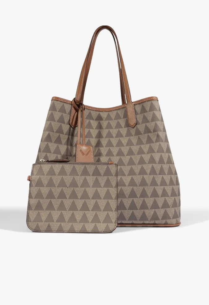 Bolsa Schutz Shopping Grande Triangle Bege