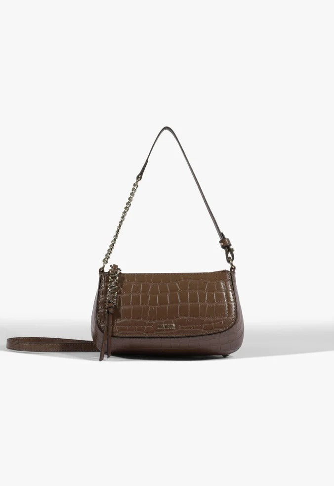 Bolsa Schutz Tiracolo Tina Pequena Marrom Escuro