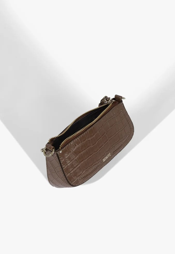 Bolsa Schutz Tiracolo Tina Pequena Marrom Escuro