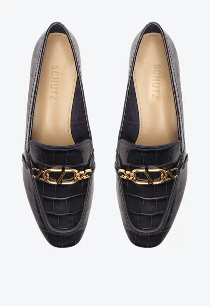 Mocassim Schutz Couro Croco
