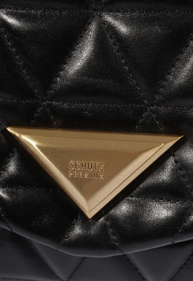 Bolsa Schutz  Satchel 944 Media Couro Preta
