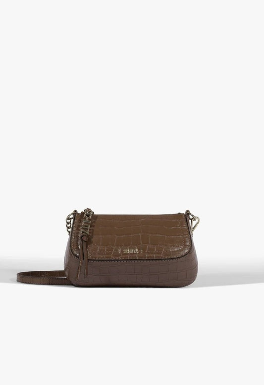 Bolsa Schutz Tiracolo Tina Pequena Marrom Escuro